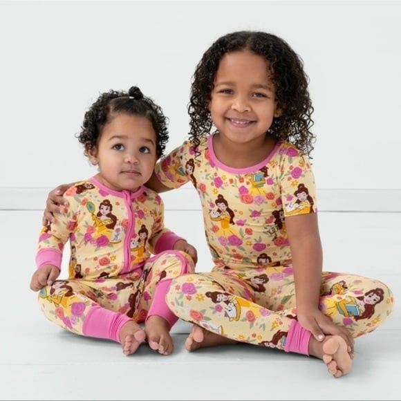 NIB Little Sleepies Disney Princess Belle Two-Piece Short Sleeve Pajamas 12-18 M - Picture 4 of 10
